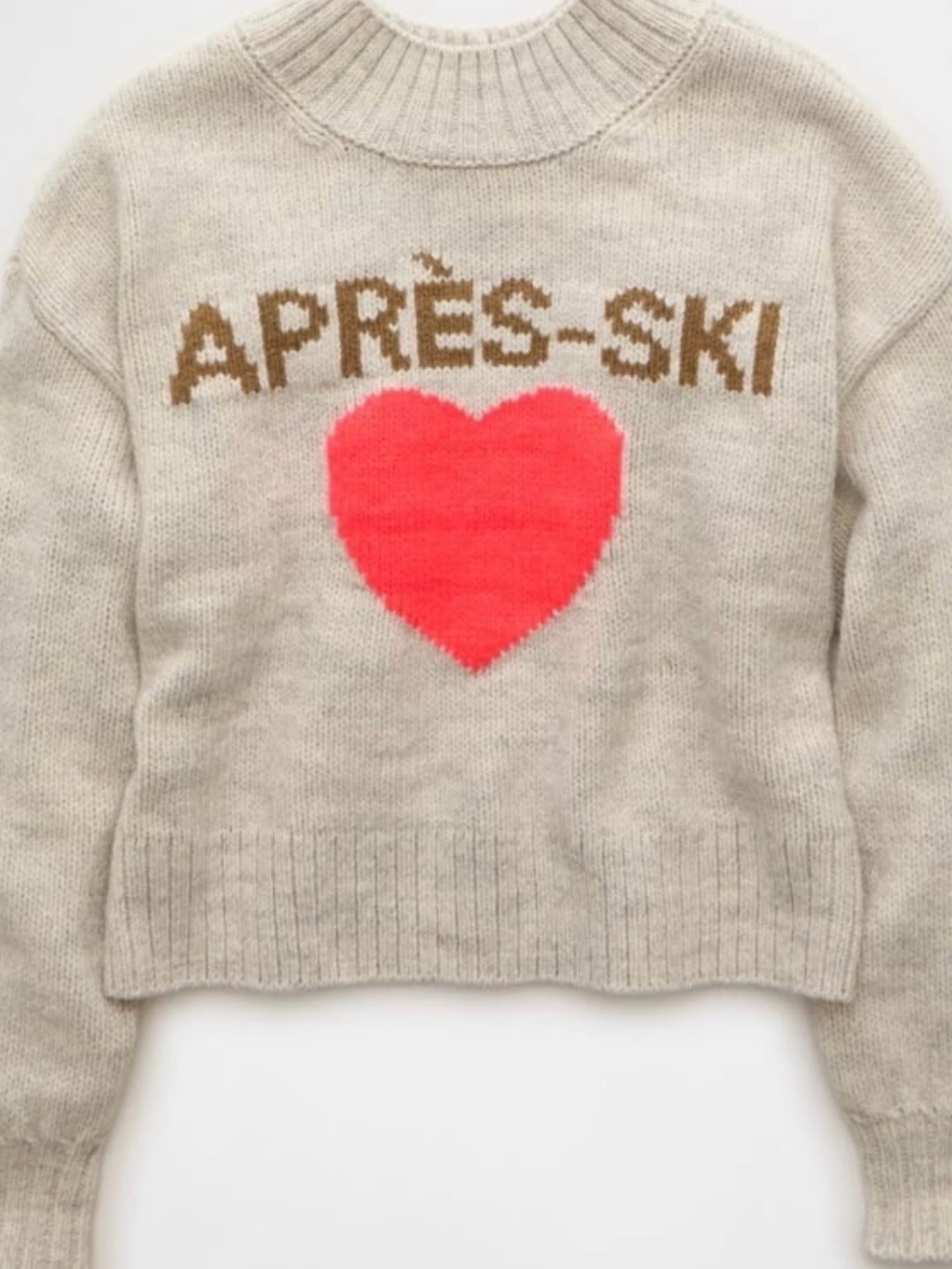 American Eagle 'Après-Ski' Heart Crewneck Sweater